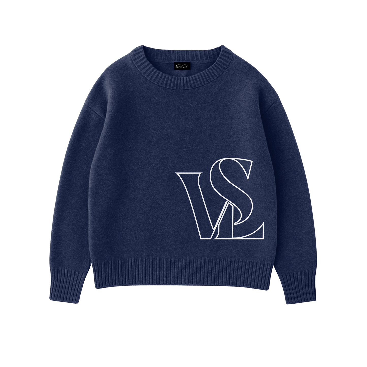 Visual Knit Sweater - Navy