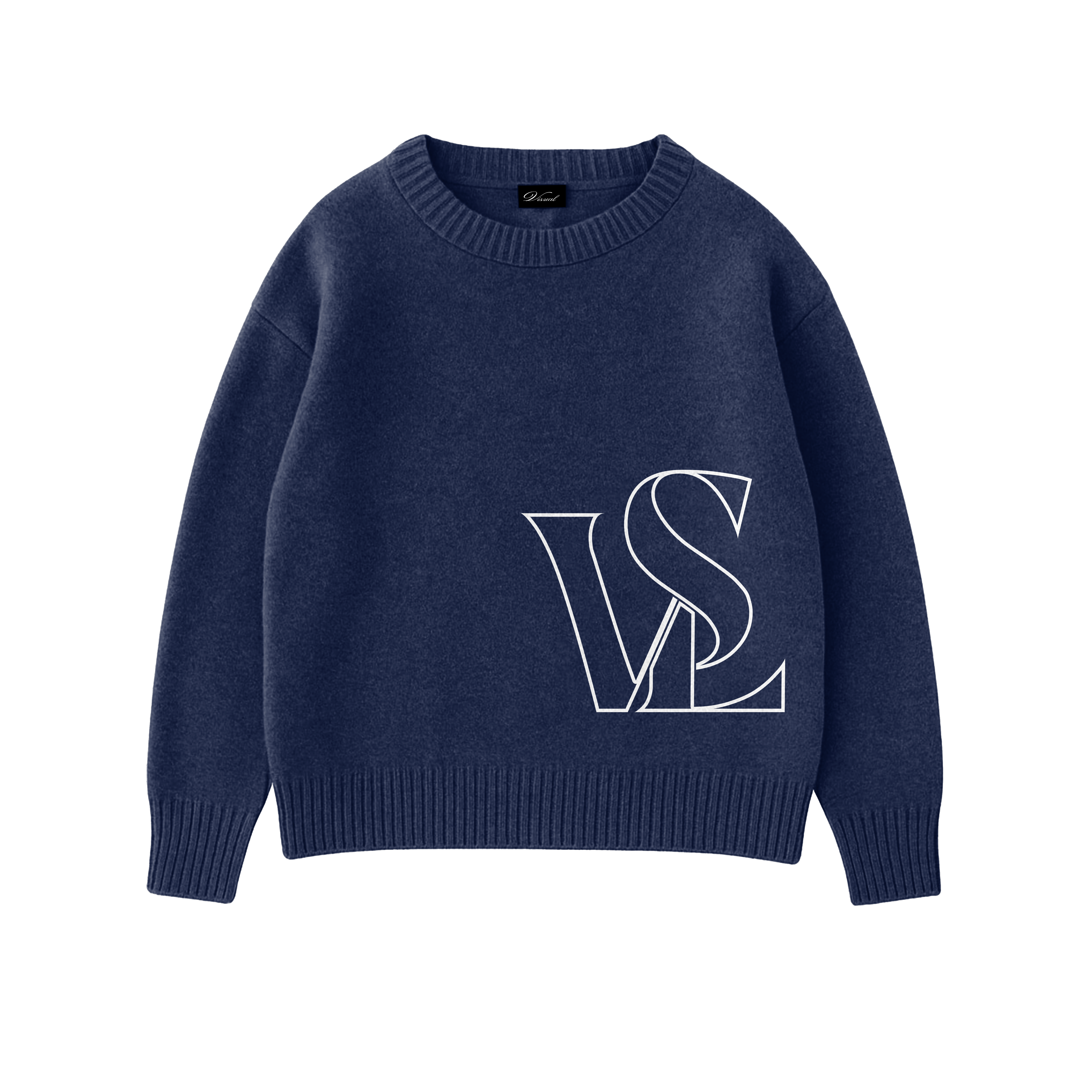 Visual Knit Sweater - Navy