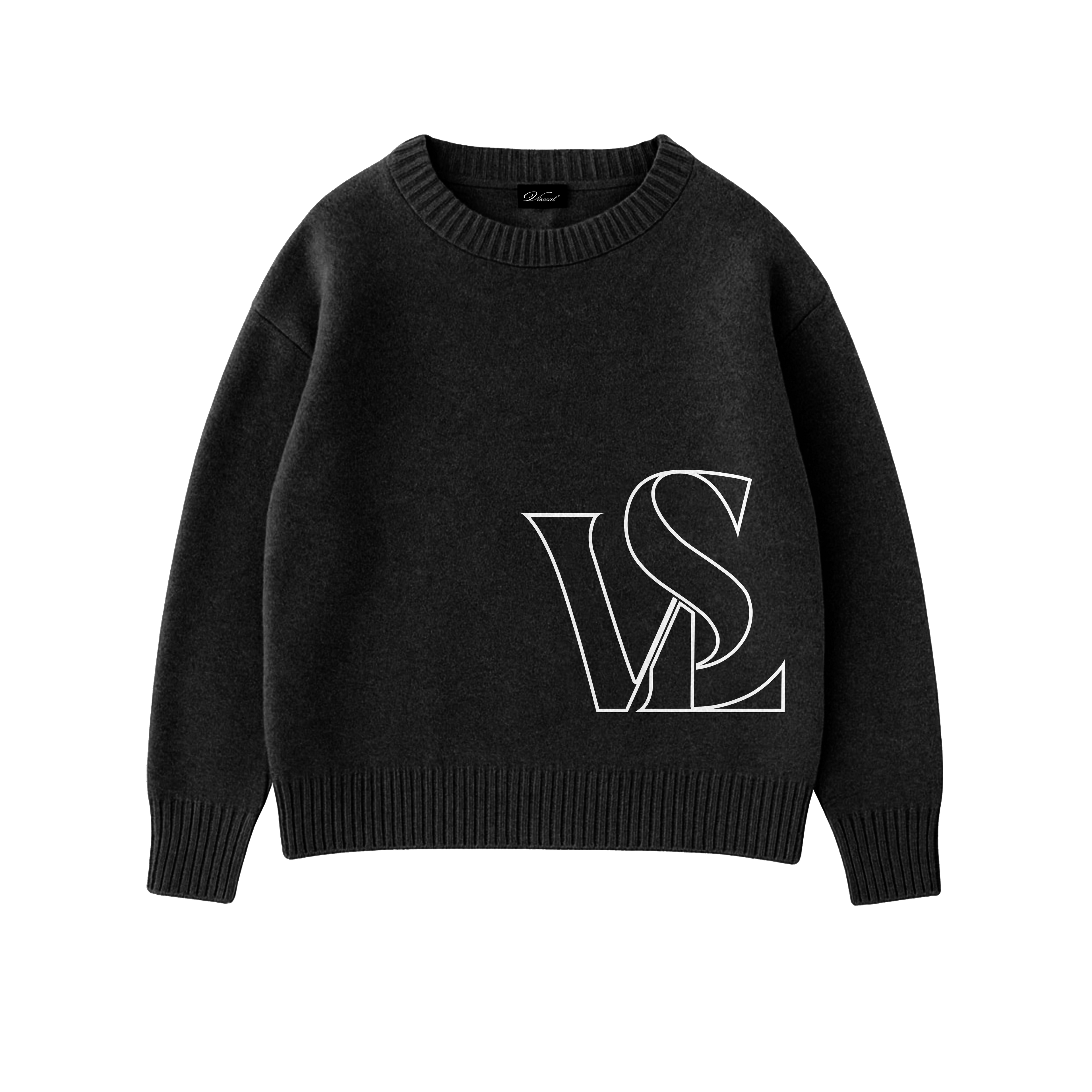 Visual Knit Sweater - Black