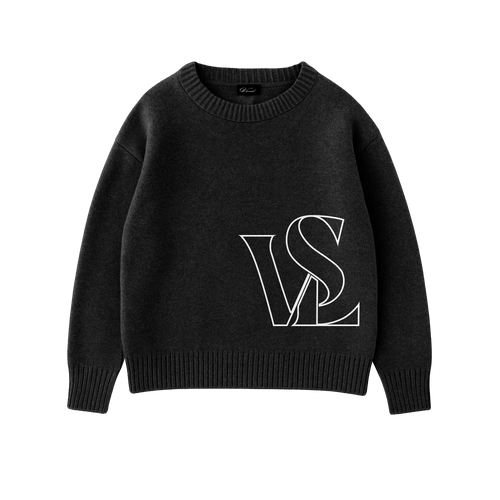 Visual Knit Sweater - Black