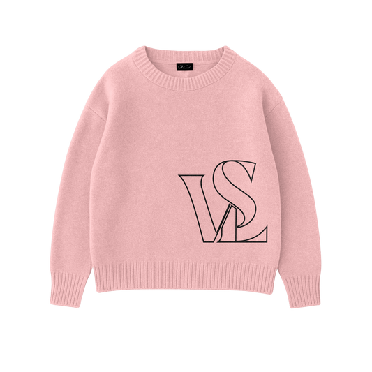Visual Knit Sweater - Pink